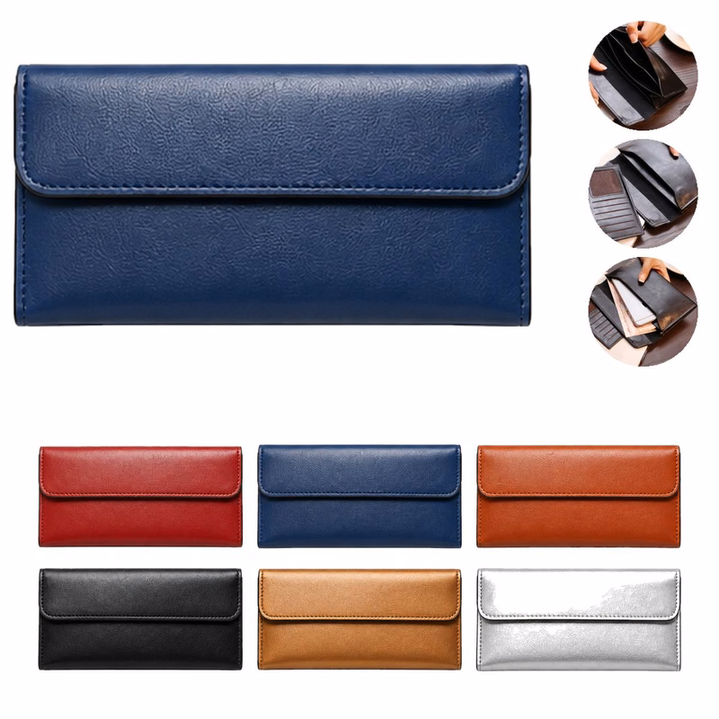 Magnetic Closure Genuine Leather Sturdy Retro Wallet