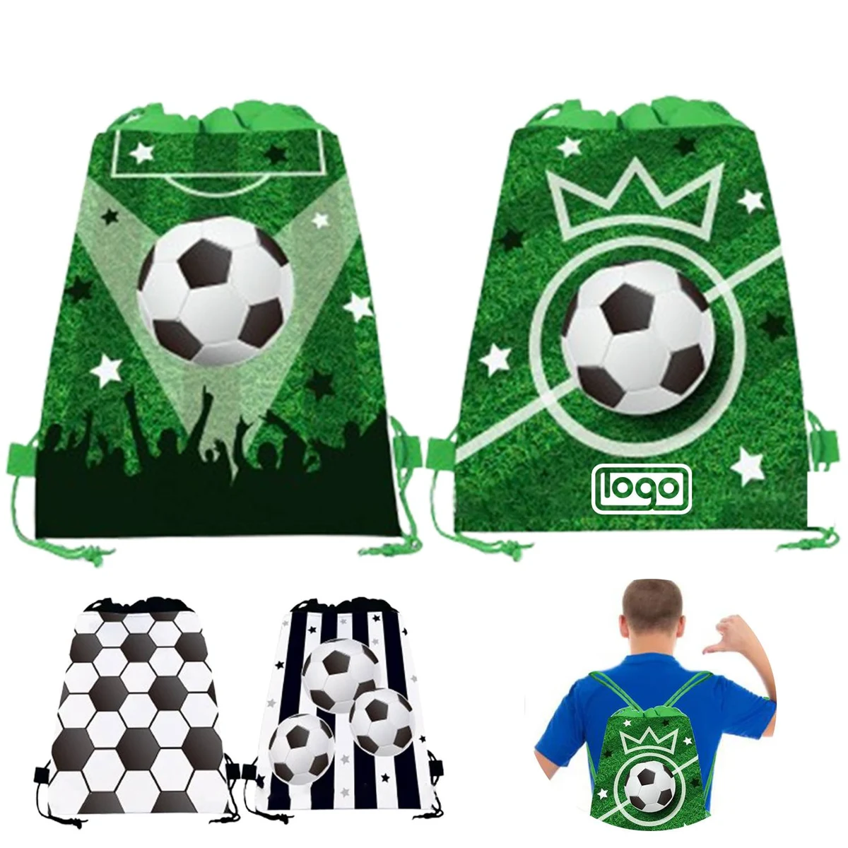 Non Woven Drawstring Soccer Backpack 1