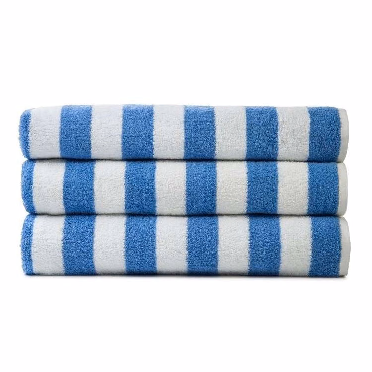 Jewel Cabana Stripe Pool Towels - 35x70 Blue