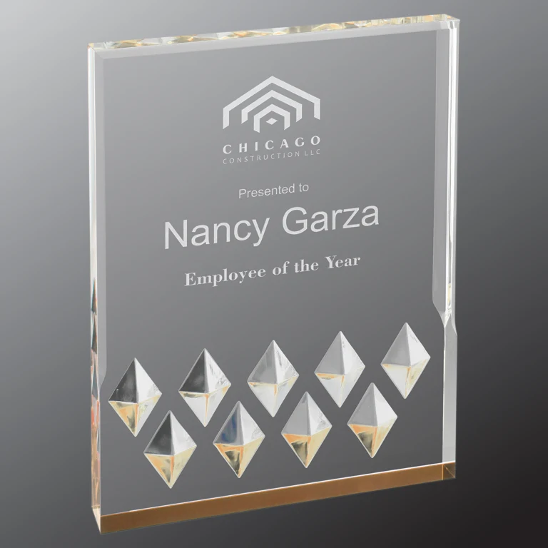 4" x 6" Gold Diamond Mirage Acrylic Award 1