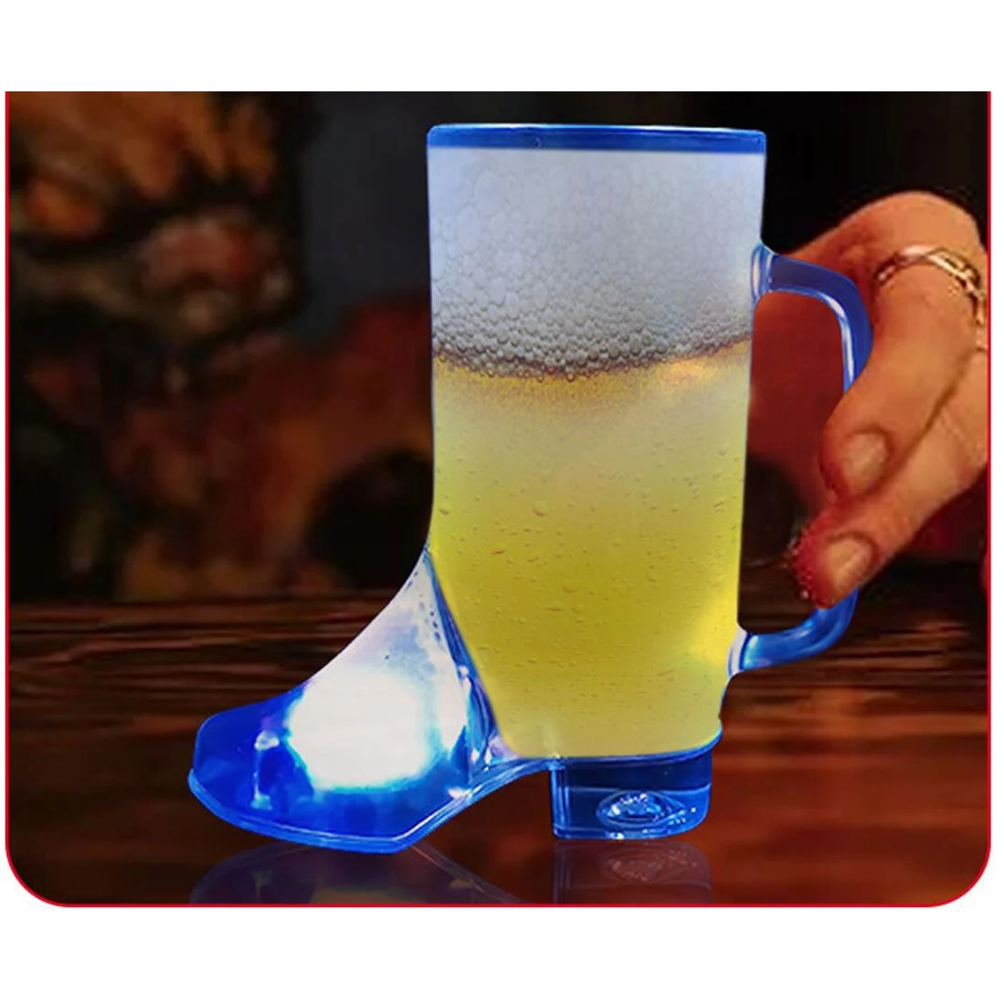 16 Oz Flashing Bar Boot Glass 8 Mode Led Light-Up Beer Mug 1