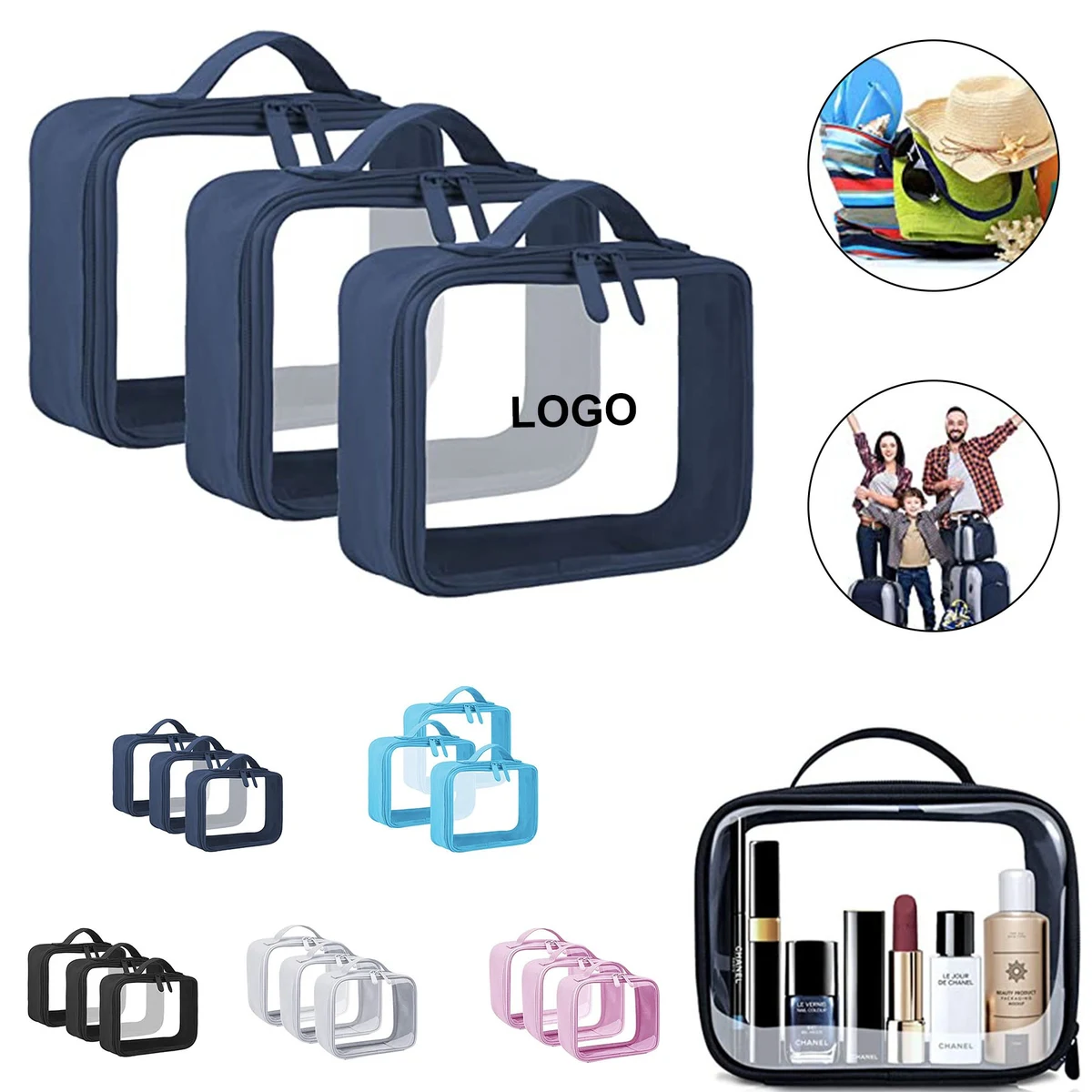 Clear Cosmetic Bag With Carrying Handle 1