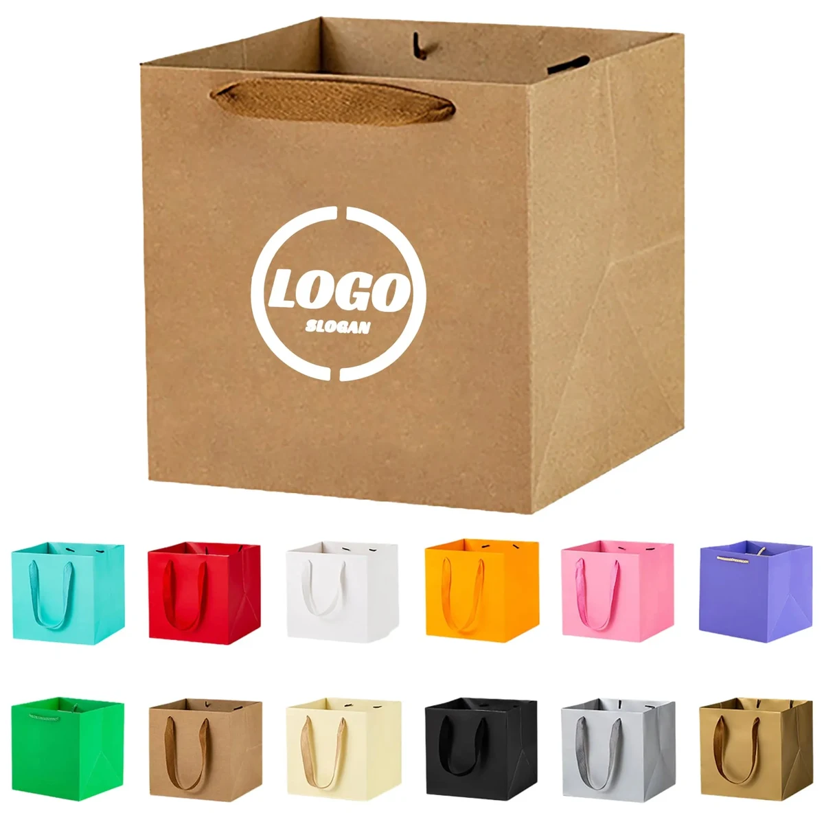 Custom Square Kraft Gift Bag 1