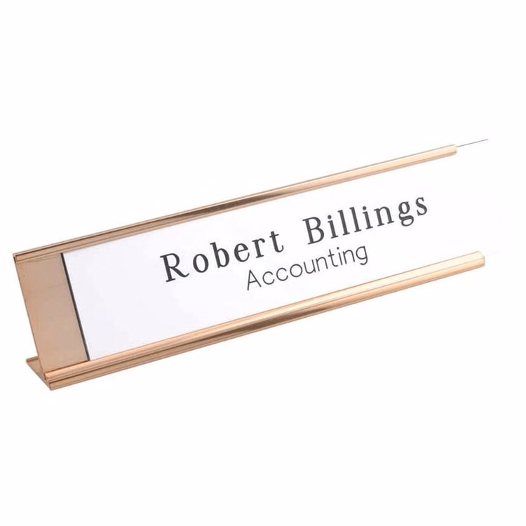 2" x 10" Desk Name Plate Holder with 1/16" slot.