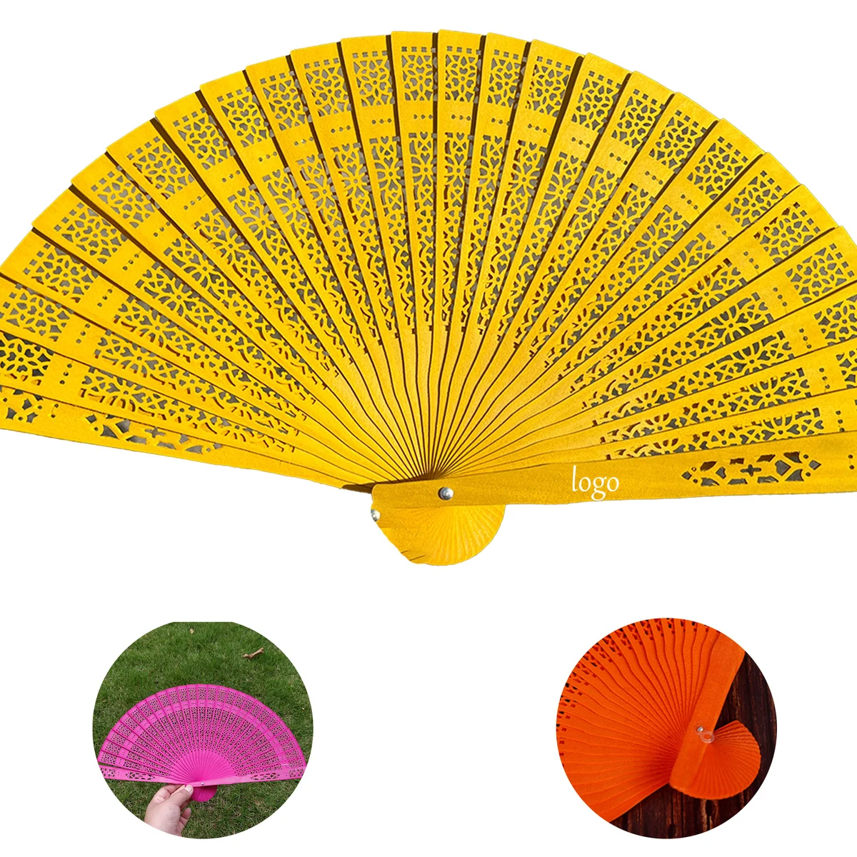 Carved Wooden Folding Fan 1