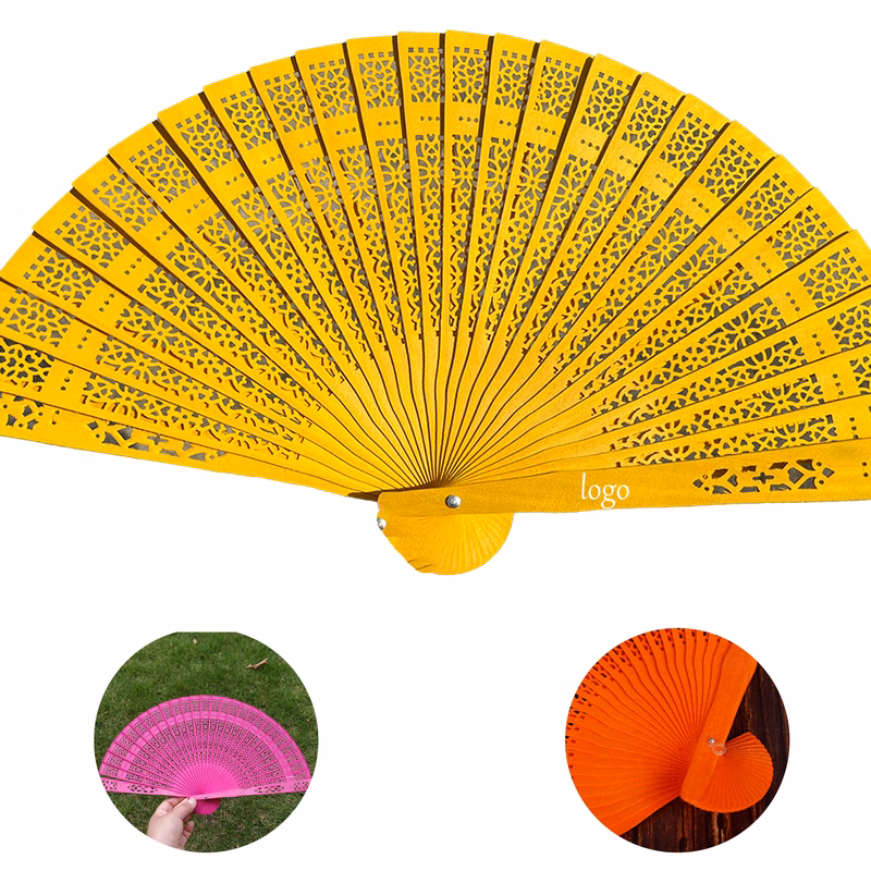 Carved Wooden Folding Fan