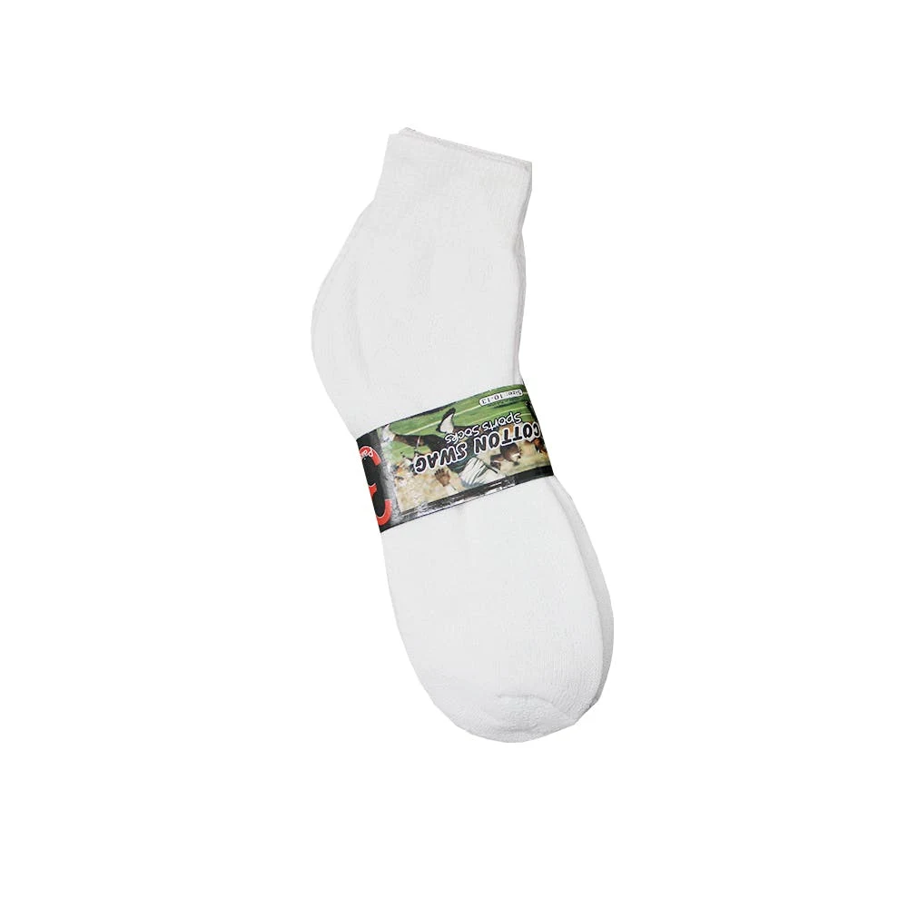 Adult Ankle Socks White Size 10-13 1
