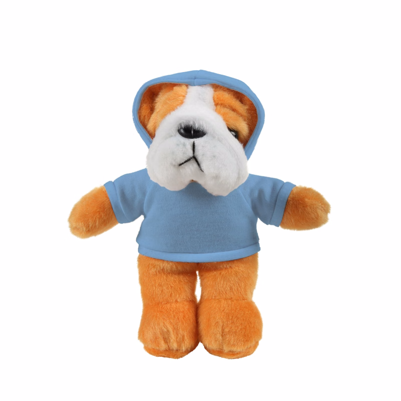 soft plush Bulldog with hoodie