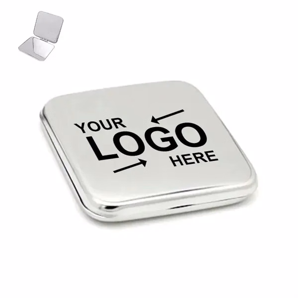 Custom 2.6-Inch Stainless Steel Compact Pocket Mirror — Women's Corporate Gift