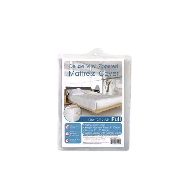 Heavy Duty Zippered Mattress Covers - Full White