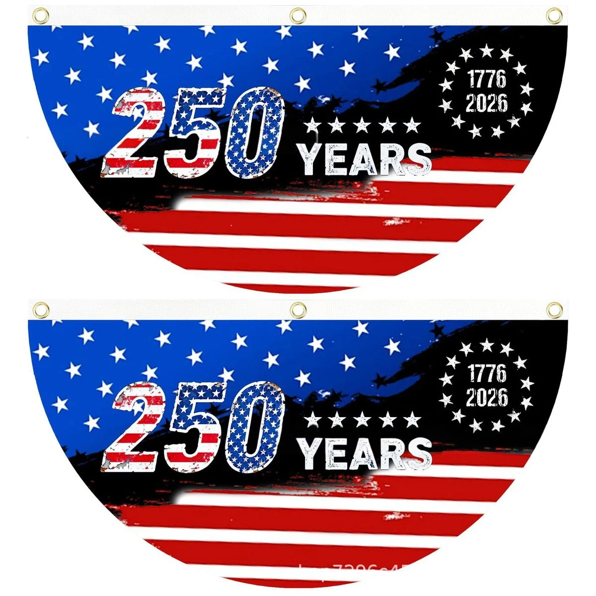 USA 250th Anniversary Fan-Shaped Semi-Circular Flag 1