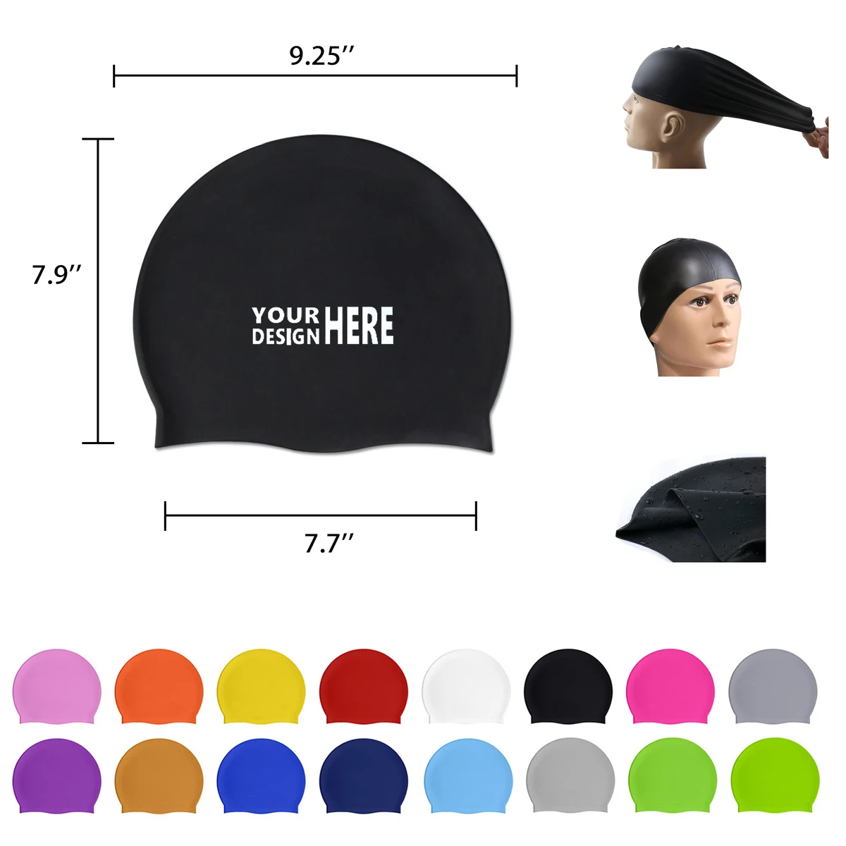 High Elasticity Silicone Swim Cap MOQ100 1