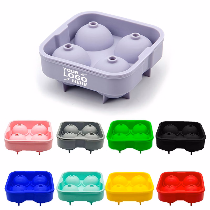 Whiskey Ice Cube Trays Silicone Spherical Mold with Lid
