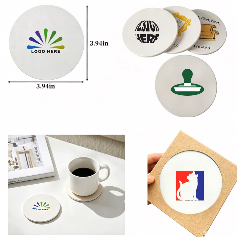 Custom Blank Ceramic Drink Coaster with Cork Backing