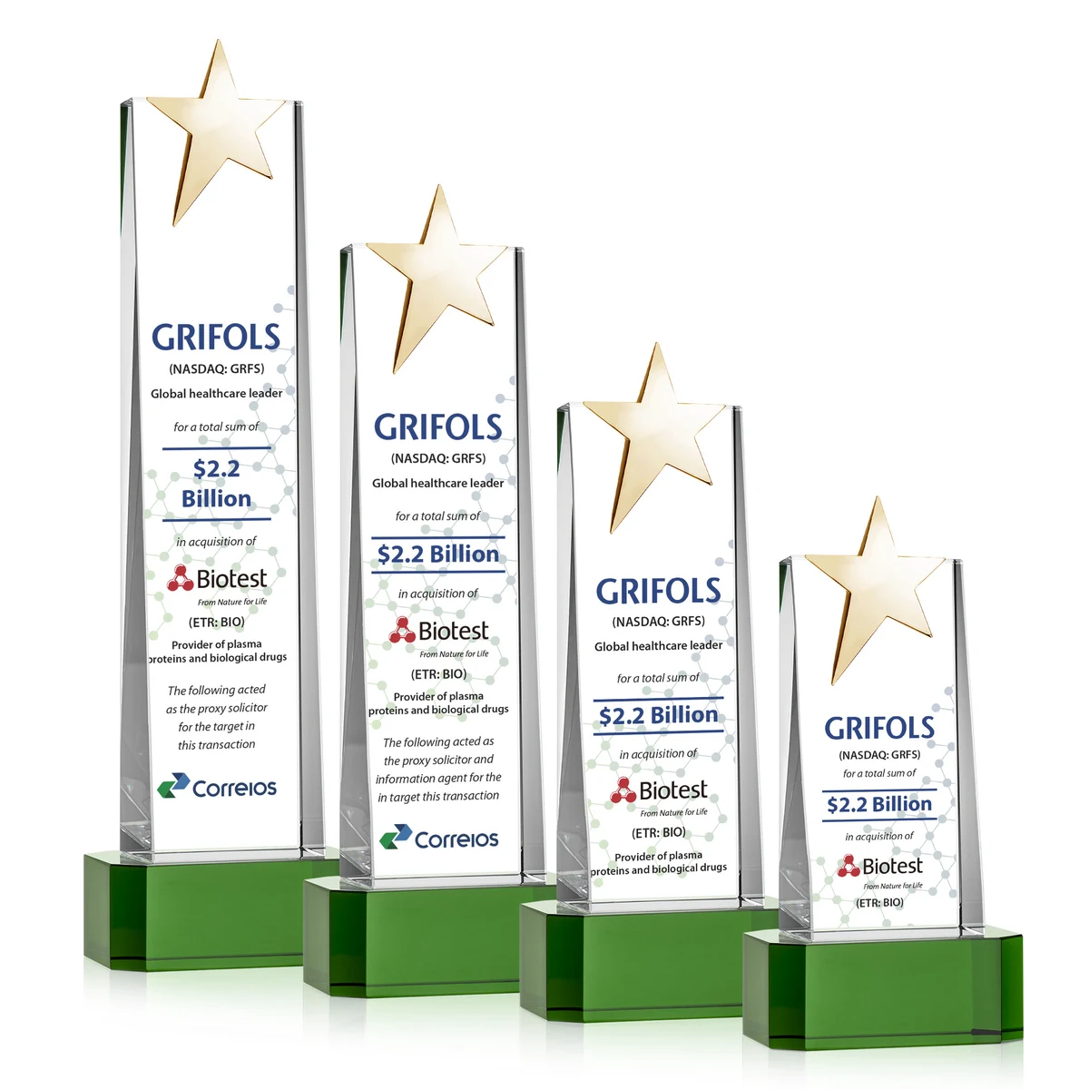 Fanshaw Gold Star VividPrint™ Award on Base - Green 1