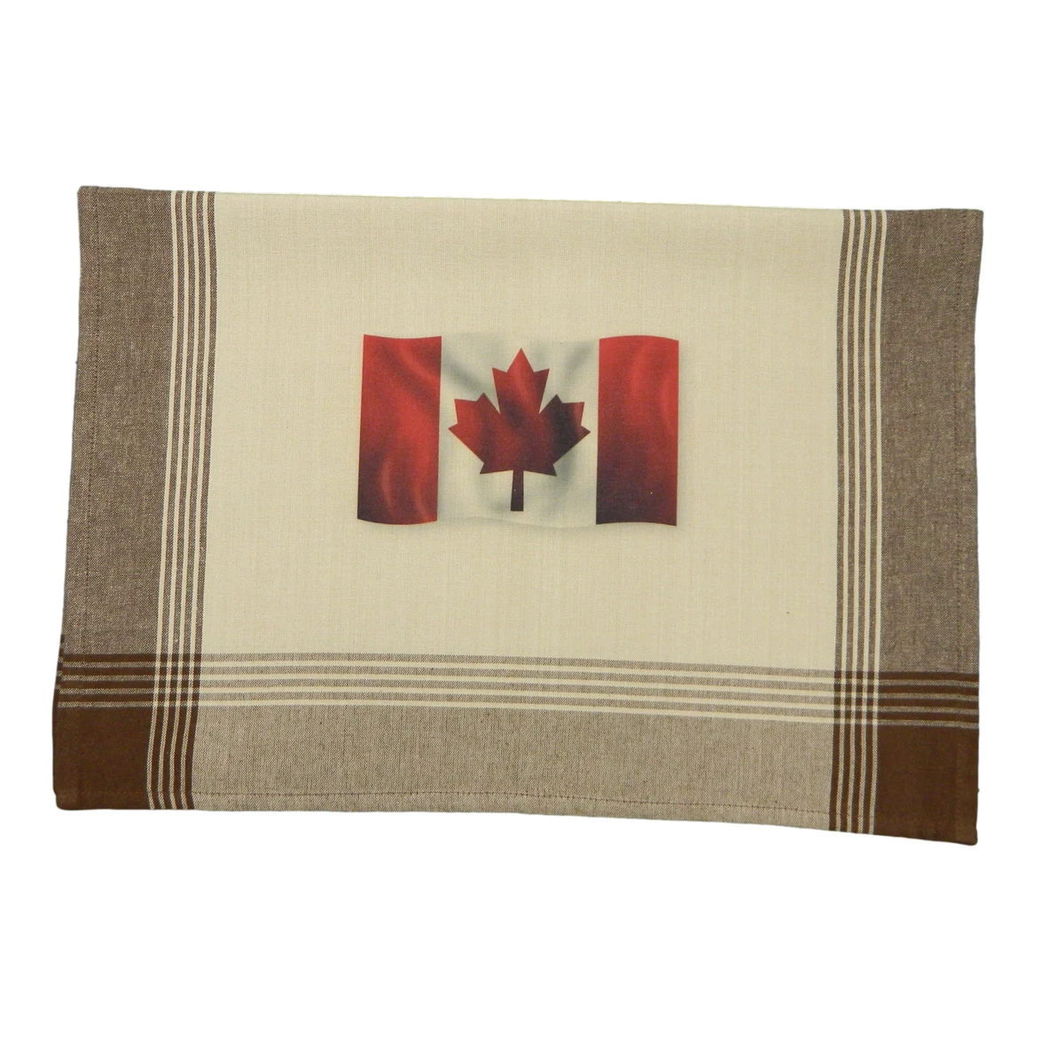 Brown/Tea Dyed Plaid Kitchen Towel with Custom Print 1
