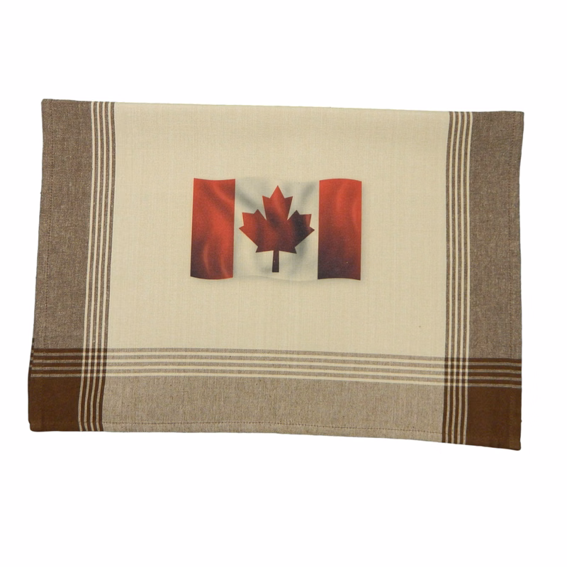 Brown/Tea Dyed Plaid Kitchen Towel with Custom Print