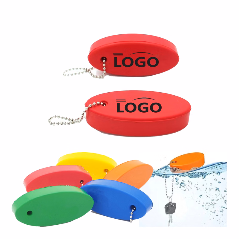 Oval PU Float Keychain