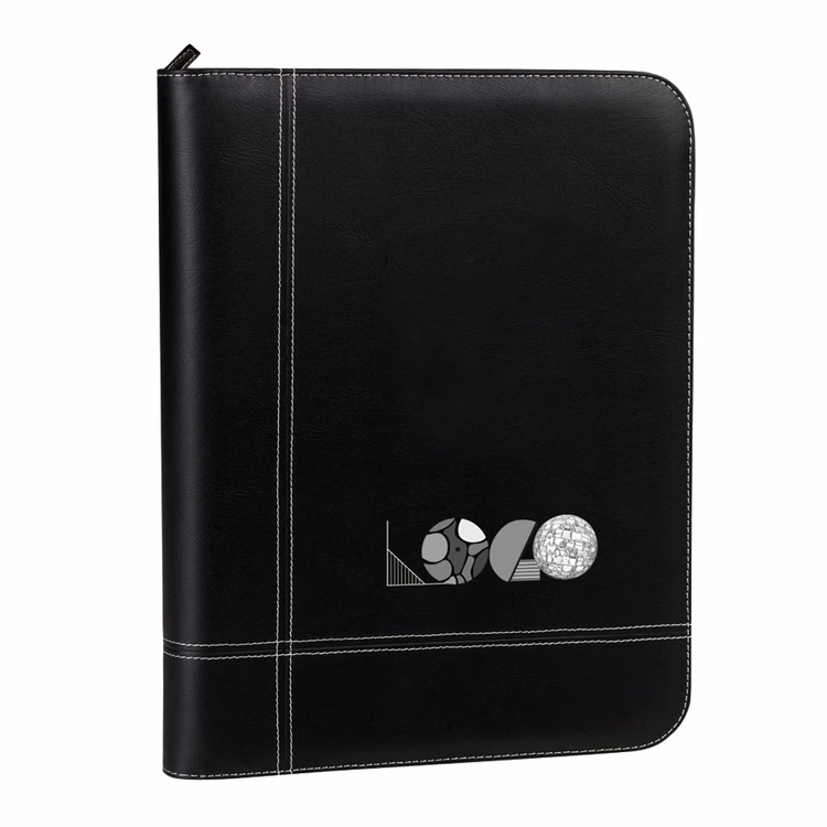 Elite Leatherette Padfolio w/Zippered Closure