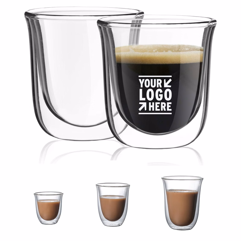 2-Ounces Insulated Microwave Safe Double Walled Espresso Glasses Espresso Cup