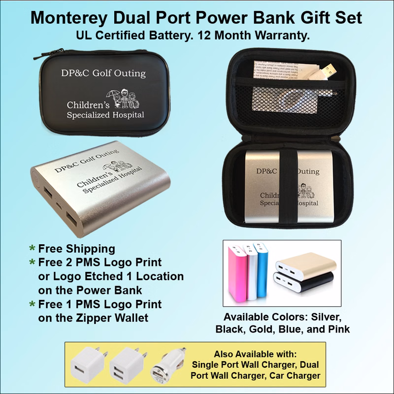Monterey Dual Port Power Bank Gift Set - 8000 mAh