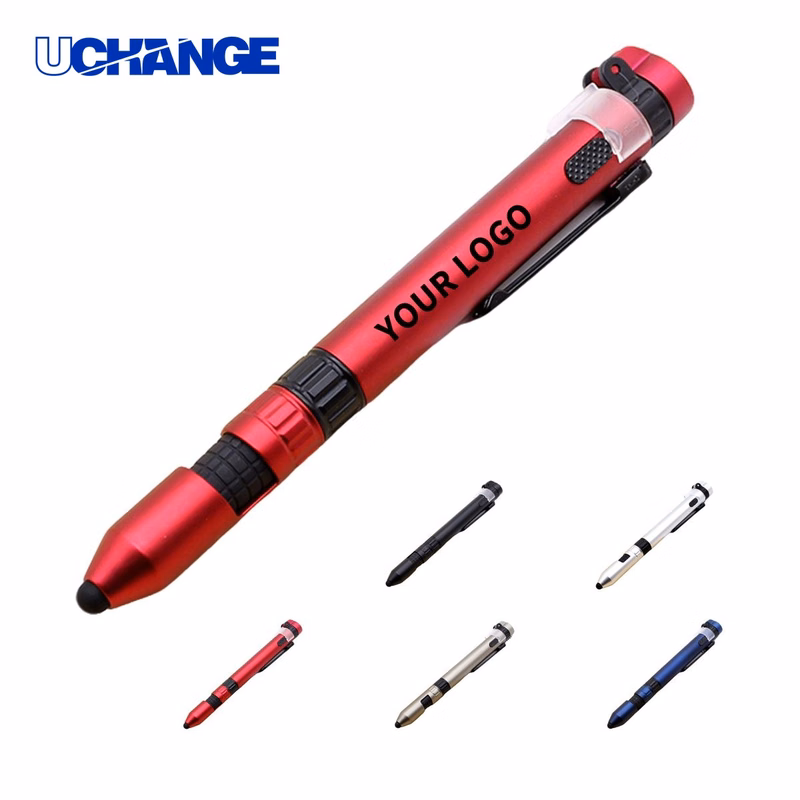 Six Function Utility Pen with Stylus LED Compass and Stand