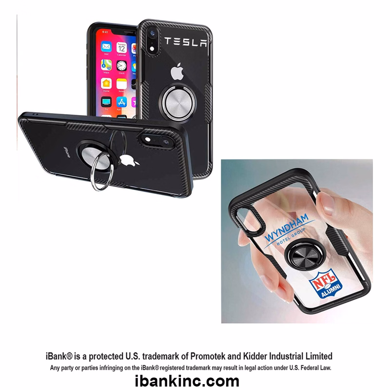 iBank ® Transparent Case with Carbon Fiber Trim & Rubber Bumper for iPhone 17/16/15 Pro Max Air. Fre