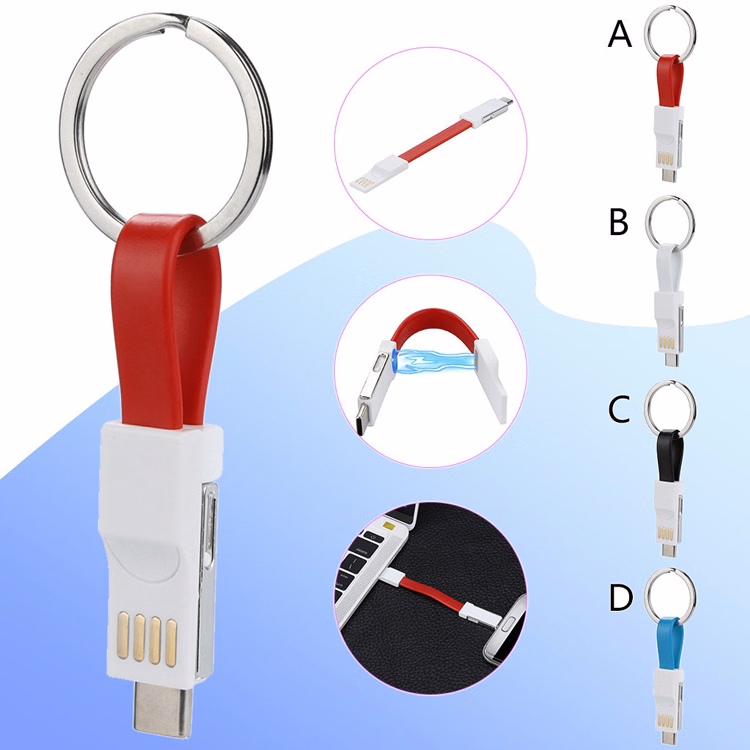 Keychain With 2 in-1 Charging cable