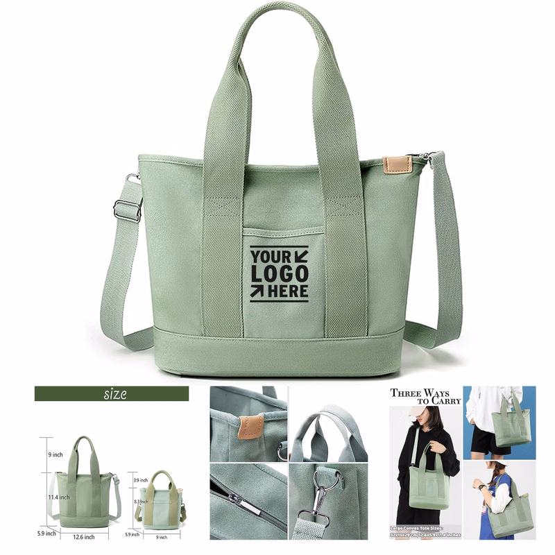 Women Crossbody Shoulder Small Large Canvas Tote Bags with Pocket