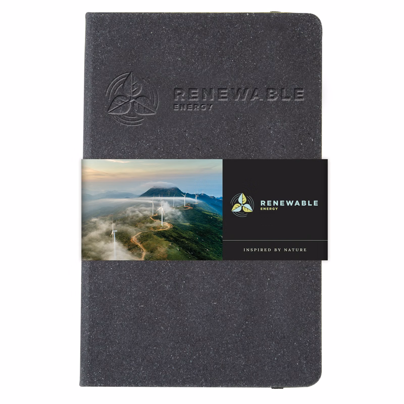 Recycled Leather Journal w/ Graphic Wrap