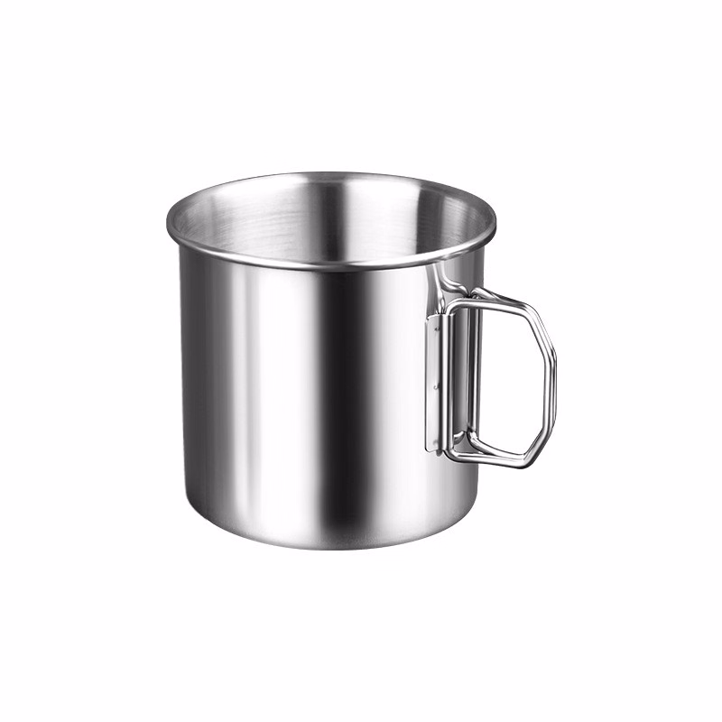 Aluminium Alloy Camping Coffee Mug with Foldable Handle