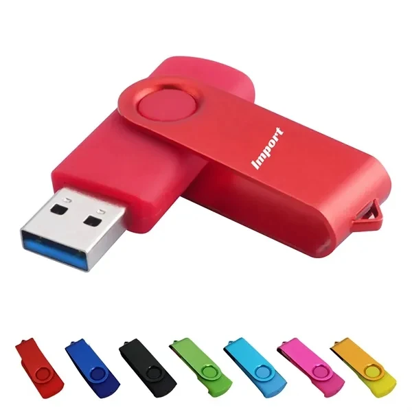 Custom Metal Swivel USB Flash Drive 8GB — Data Storage Tech Promotional Giveaway 1