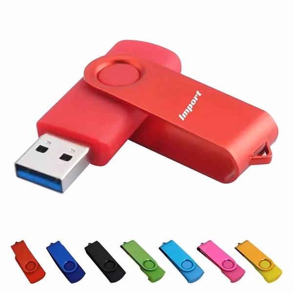 Custom Metal Swivel USB Flash Drive 8GB — Data Storage Tech Promotional Giveaway