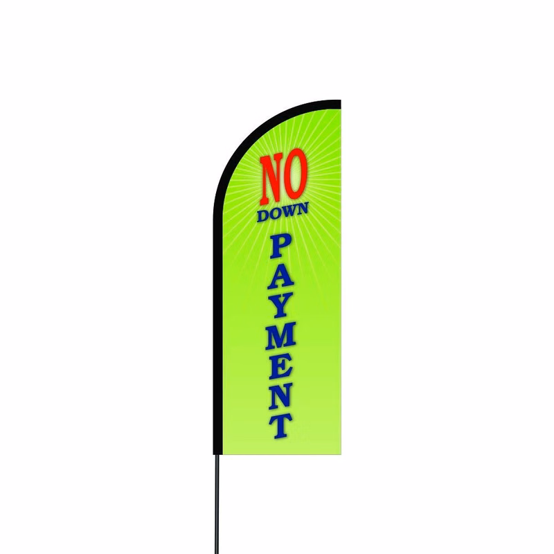 No Down Payment Flag Kit 11' Feet Feather Flag Sign Outdoor Banner
