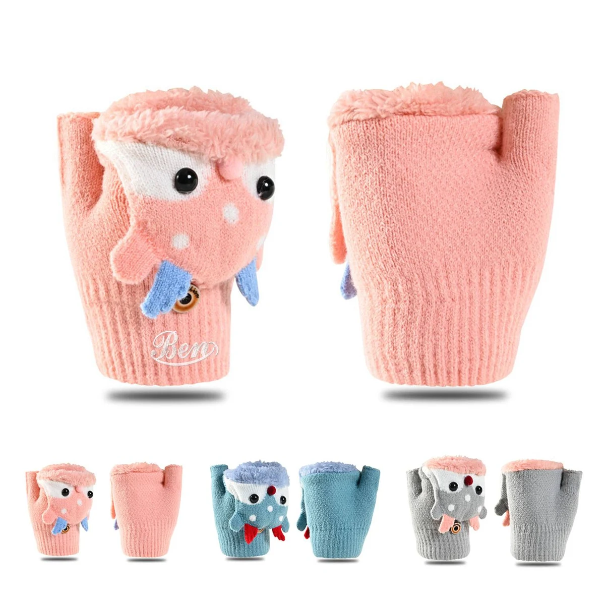 Children's Outdoor Flip-Top Warm Gloves 1