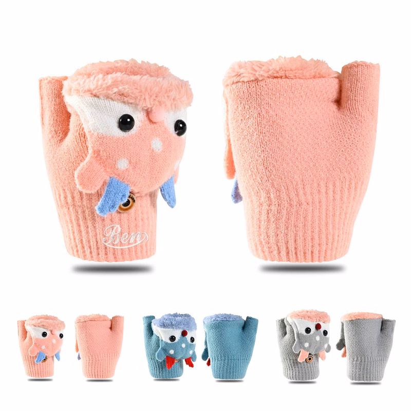 Children's Outdoor Flip-Top Warm Gloves