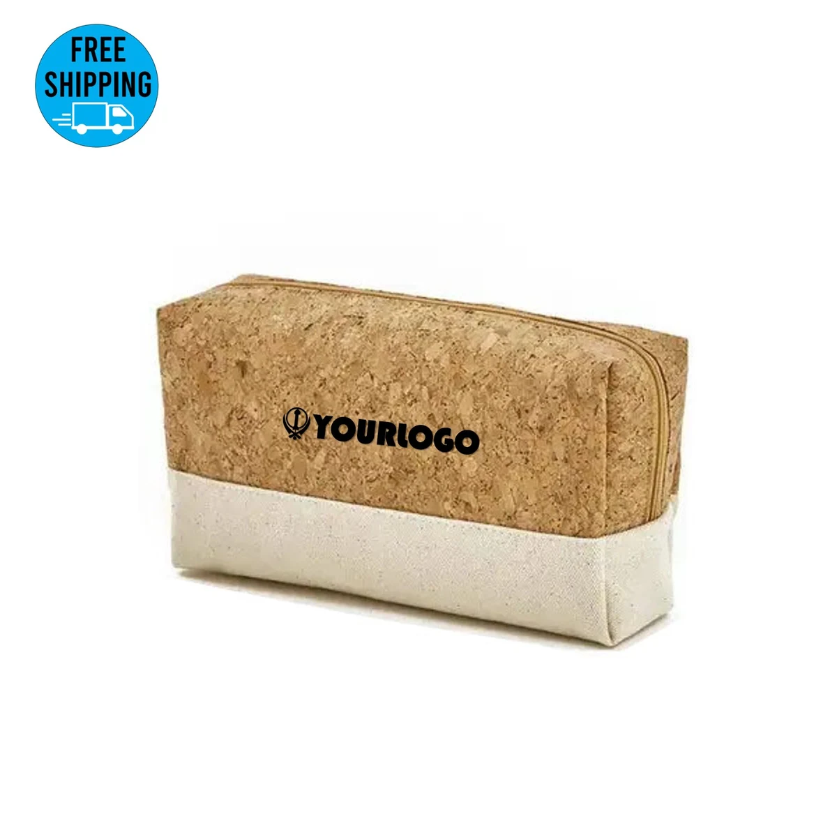 Mixed Canvas Cork Outdoor Portable Travel Wash Cosmetic Bag Toiletries Organizer 1