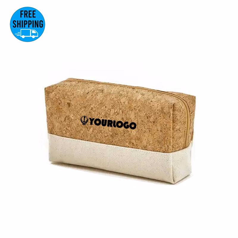 Mixed Canvas Cork Outdoor Portable Travel Wash Cosmetic Bag Toiletries Organizer
