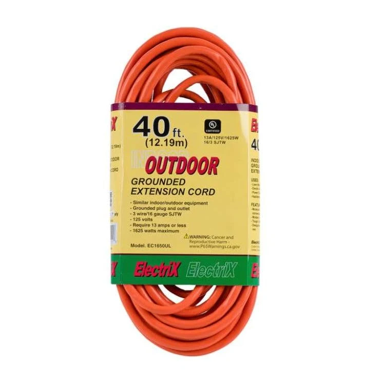 Indoor and Outdoor Extension Cord Orange - 40' 1