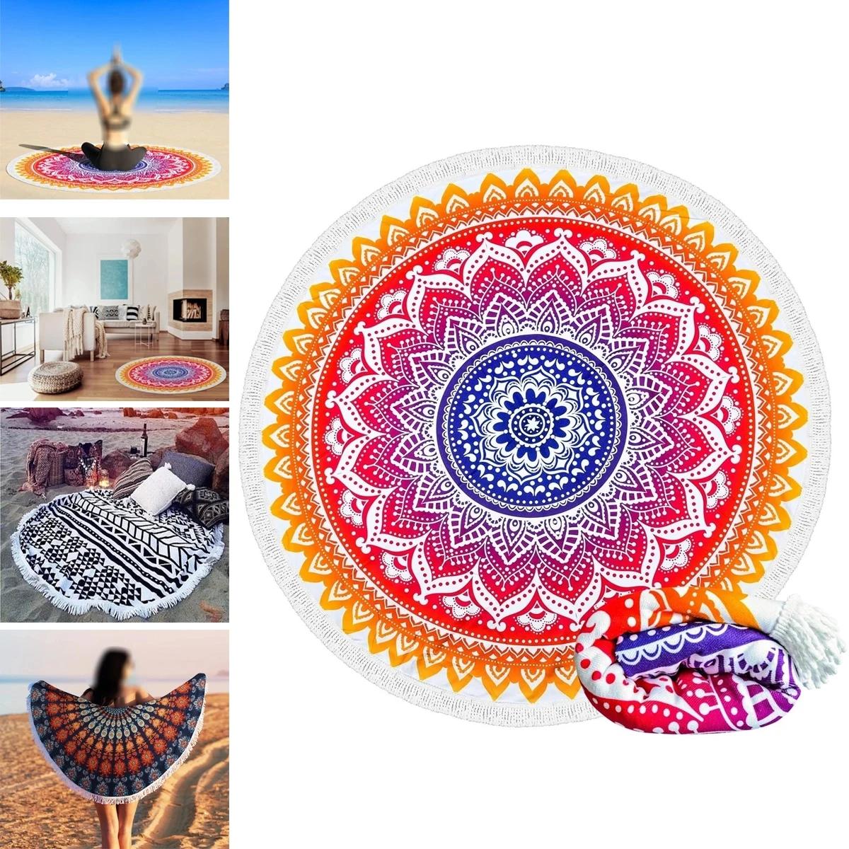 Full Color Printed Round Beach Towel 1