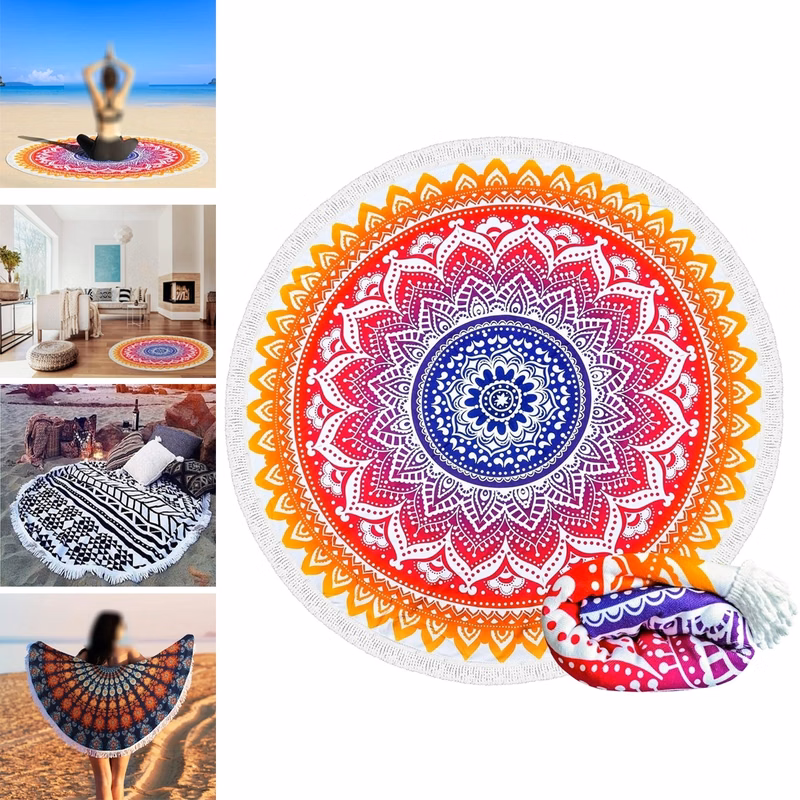 Full Color Printed Round Beach Towel