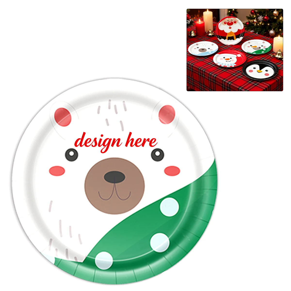 Dinner Size Paper Plates Holiday Collection 1