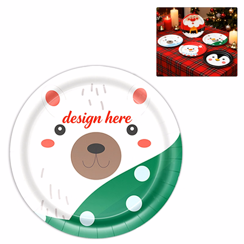 Dinner Size Paper Plates Holiday Collection