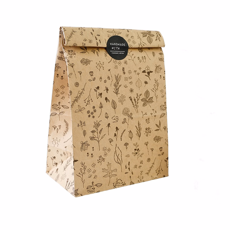 Printing Logo Paper Kraft Bags For Food