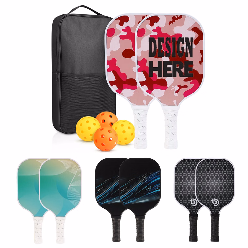 Custom Fiberglass Surface Pickleball Set MOQ 15PCS