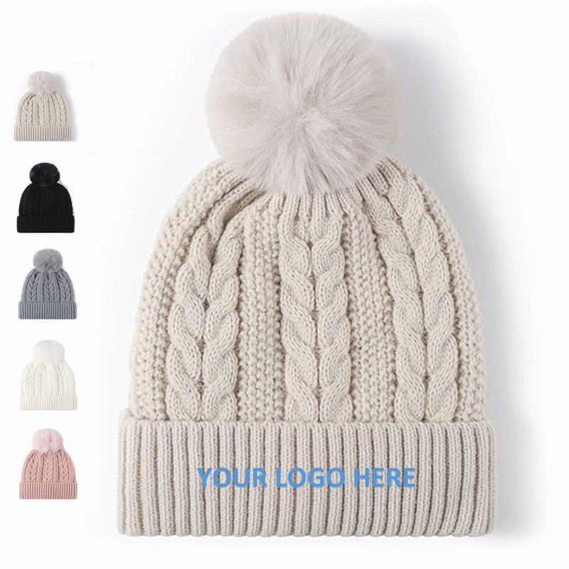 Chunky Pom Beanie Hat