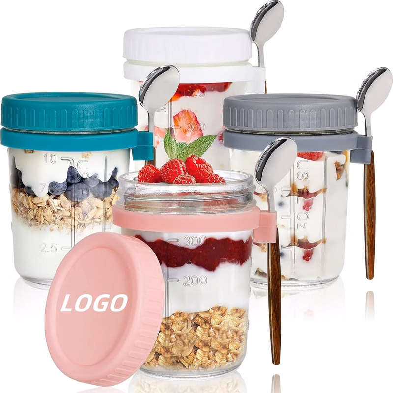 12oz Overnight Breakfast Cup With Measuring Marks And Spoon