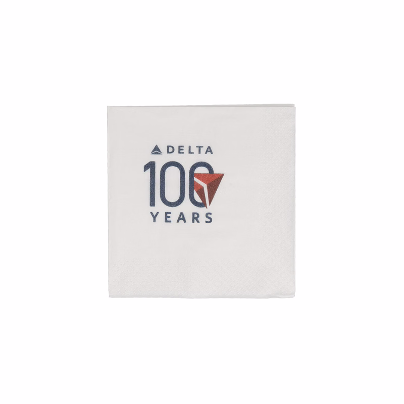 Beverage Napkin 3 Ply 1/4 Fold White Digital Print