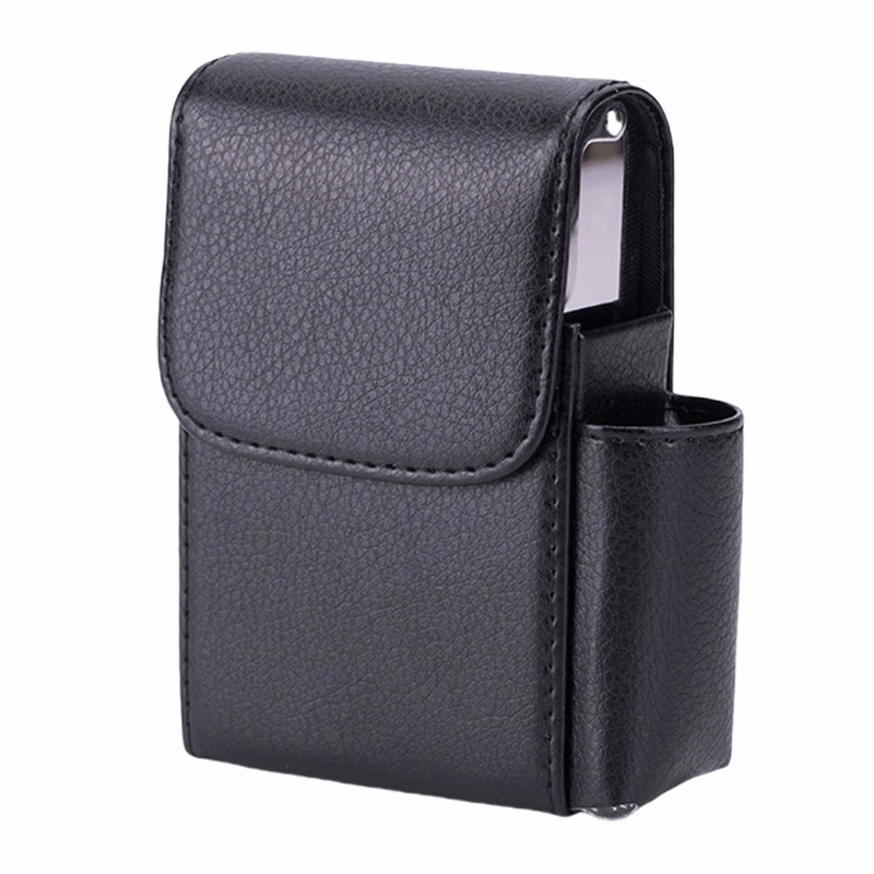 Leather Cigarette Case Flip Top Magnetic Closure