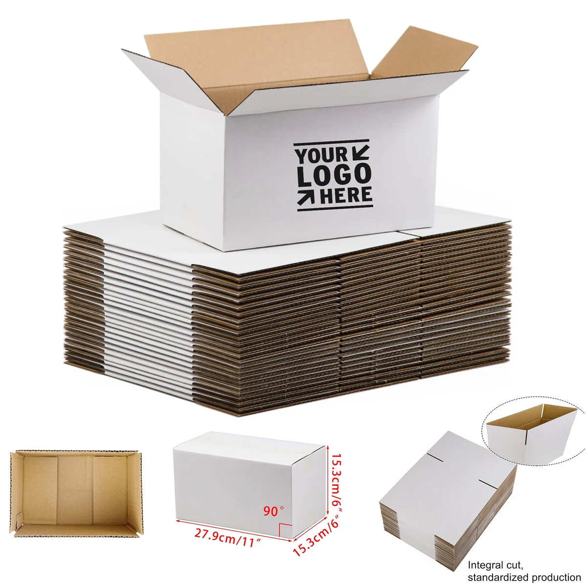 Recyclable Durable 11x6x6 Inches Corrugated Cardboard Shipping Packing Mailing Box 1